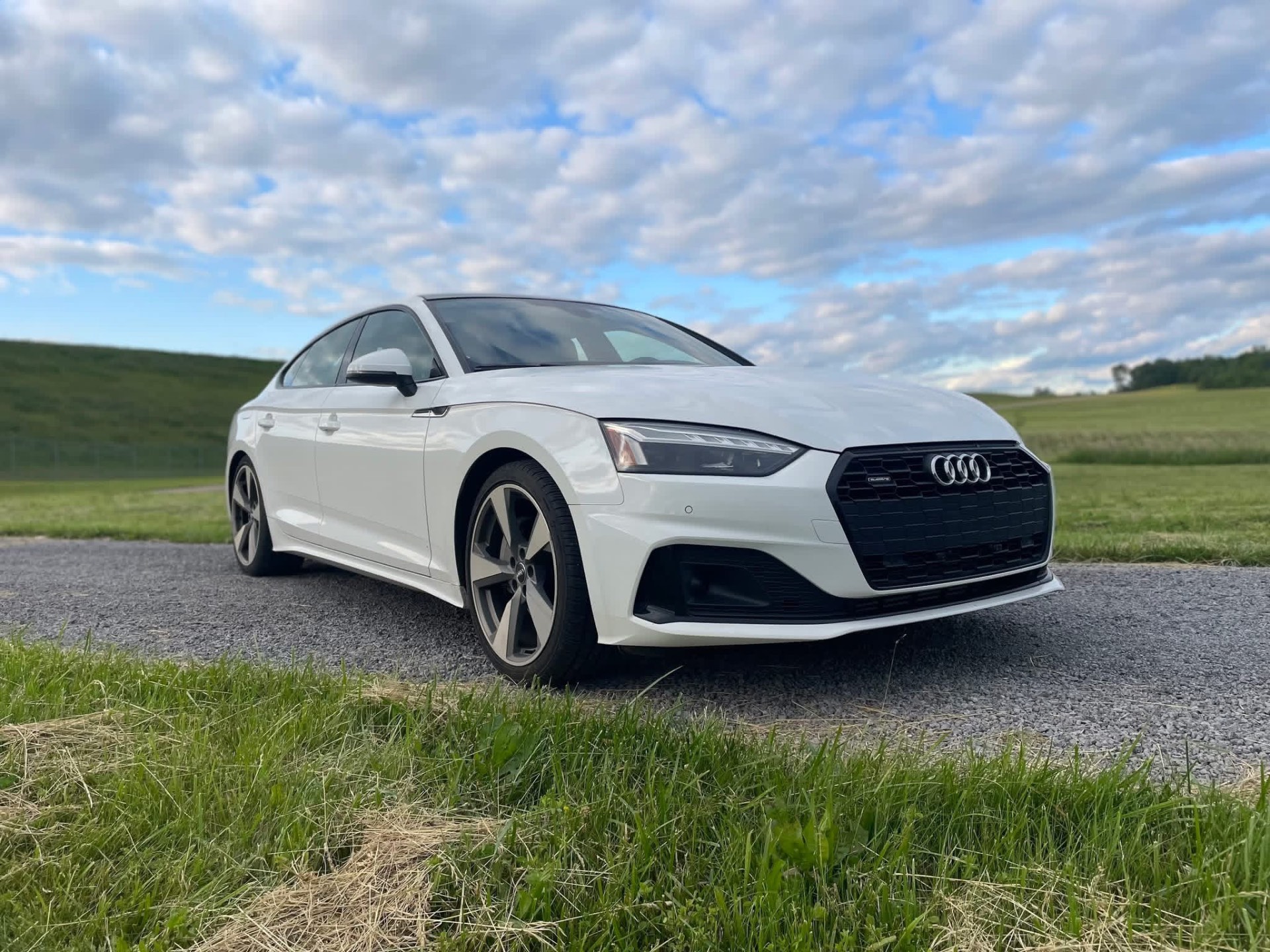 White Audi A5 Sportback gleaming exterior